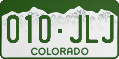 CO license plate 010JLJ