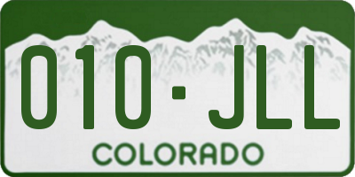 CO license plate 010JLL