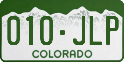 CO license plate 010JLP