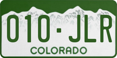 CO license plate 010JLR