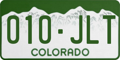 CO license plate 010JLT