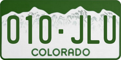 CO license plate 010JLU