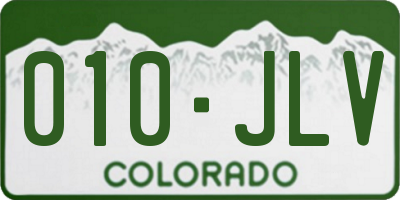 CO license plate 010JLV