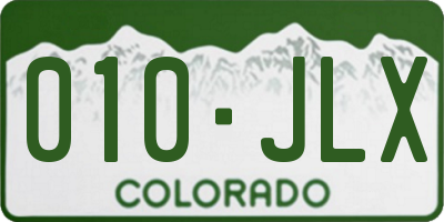 CO license plate 010JLX