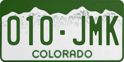 CO license plate 010JMK