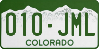 CO license plate 010JML
