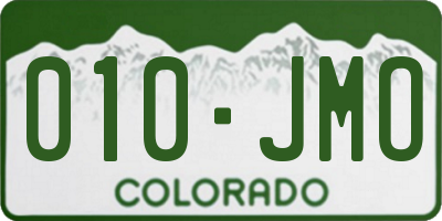 CO license plate 010JMO
