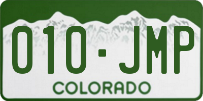 CO license plate 010JMP