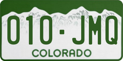 CO license plate 010JMQ