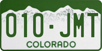 CO license plate 010JMT