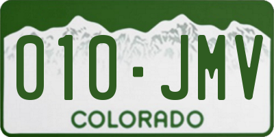 CO license plate 010JMV