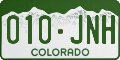 CO license plate 010JNH