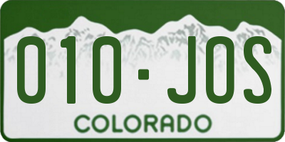 CO license plate 010JOS