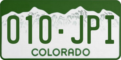CO license plate 010JPI