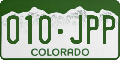 CO license plate 010JPP