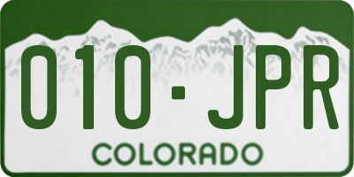 CO license plate 010JPR