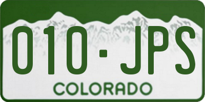 CO license plate 010JPS