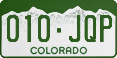 CO license plate 010JQP