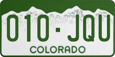 CO license plate 010JQU