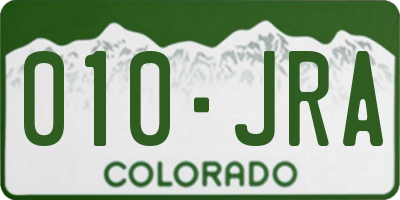 CO license plate 010JRA