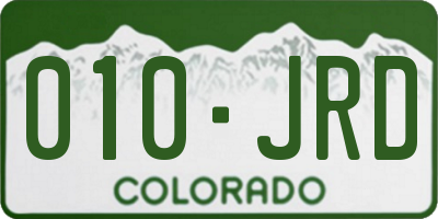 CO license plate 010JRD