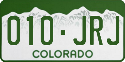 CO license plate 010JRJ