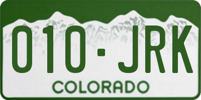 CO license plate 010JRK