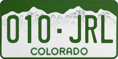CO license plate 010JRL
