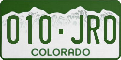 CO license plate 010JRO