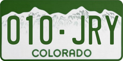 CO license plate 010JRY