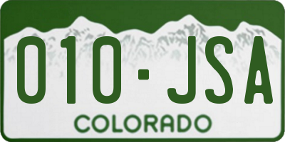CO license plate 010JSA