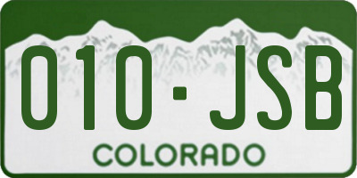 CO license plate 010JSB