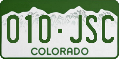 CO license plate 010JSC