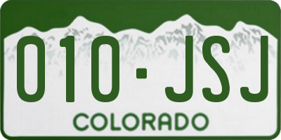 CO license plate 010JSJ