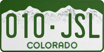 CO license plate 010JSL