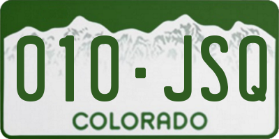 CO license plate 010JSQ