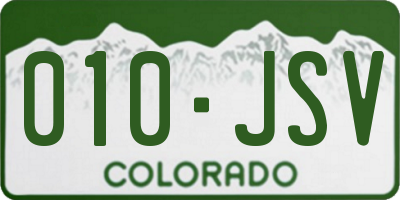 CO license plate 010JSV