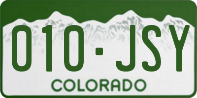 CO license plate 010JSY