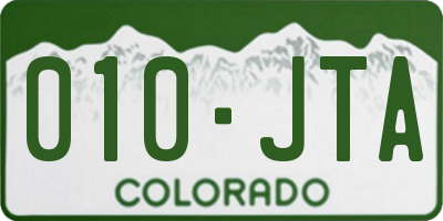 CO license plate 010JTA