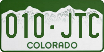 CO license plate 010JTC