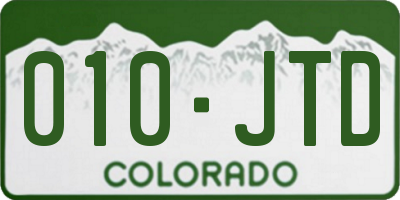 CO license plate 010JTD