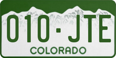 CO license plate 010JTE