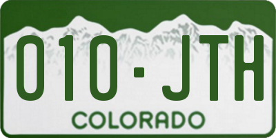 CO license plate 010JTH