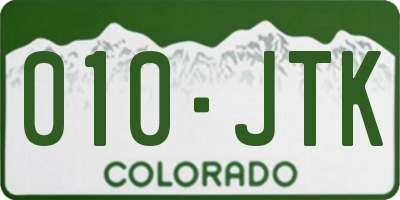 CO license plate 010JTK