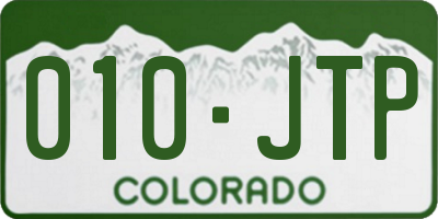 CO license plate 010JTP