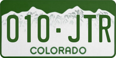 CO license plate 010JTR