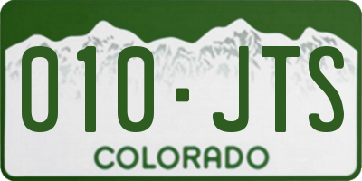 CO license plate 010JTS
