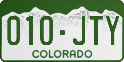 CO license plate 010JTY