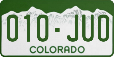 CO license plate 010JUO