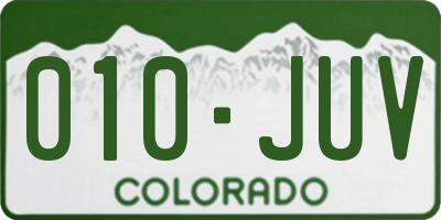 CO license plate 010JUV